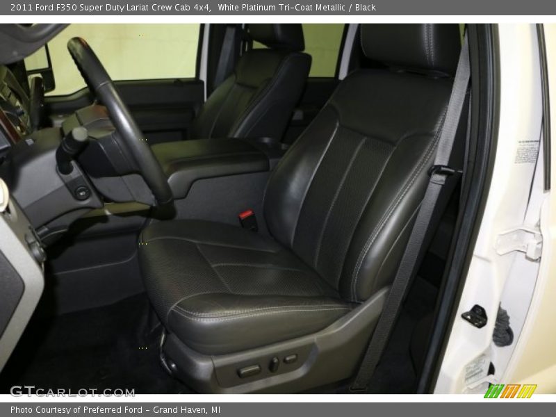 White Platinum Tri-Coat Metallic / Black 2011 Ford F350 Super Duty Lariat Crew Cab 4x4