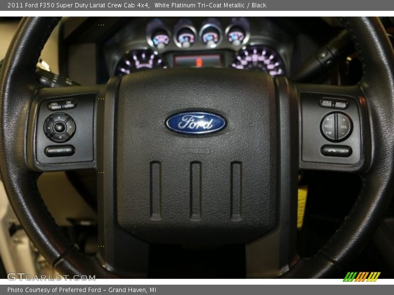 White Platinum Tri-Coat Metallic / Black 2011 Ford F350 Super Duty Lariat Crew Cab 4x4