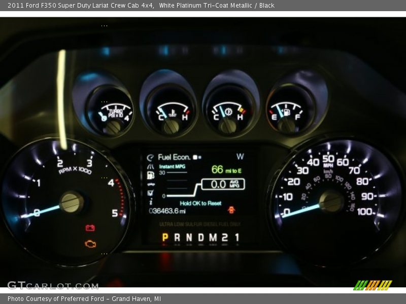 White Platinum Tri-Coat Metallic / Black 2011 Ford F350 Super Duty Lariat Crew Cab 4x4