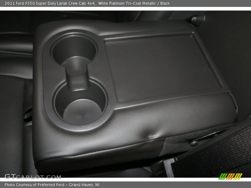 White Platinum Tri-Coat Metallic / Black 2011 Ford F350 Super Duty Lariat Crew Cab 4x4