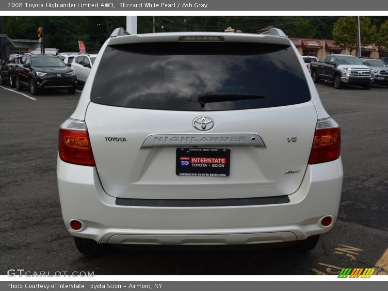 Blizzard White Pearl / Ash Gray 2008 Toyota Highlander Limited 4WD
