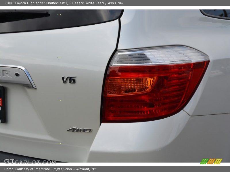 Blizzard White Pearl / Ash Gray 2008 Toyota Highlander Limited 4WD
