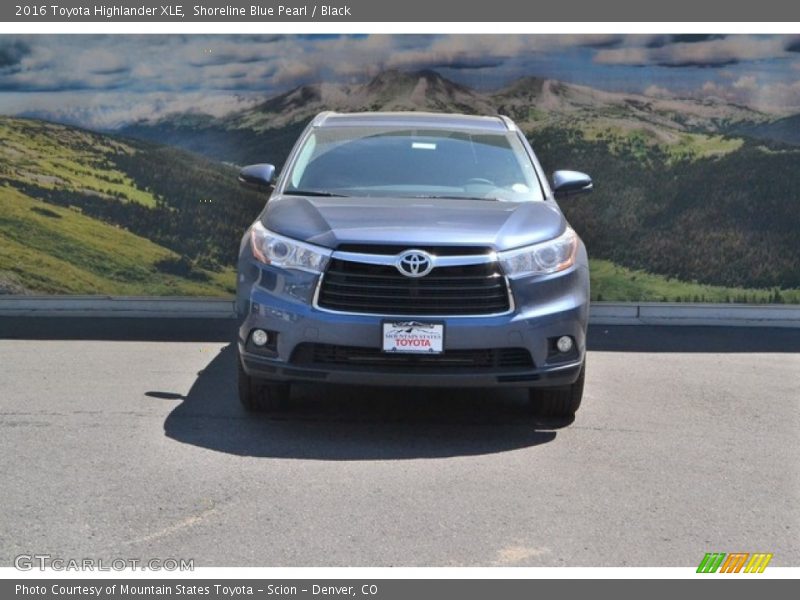 Shoreline Blue Pearl / Black 2016 Toyota Highlander XLE