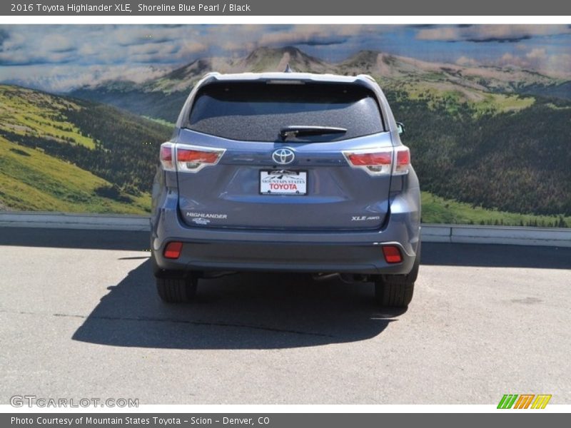 Shoreline Blue Pearl / Black 2016 Toyota Highlander XLE