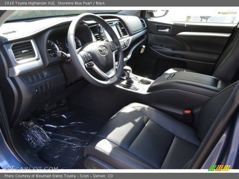 Shoreline Blue Pearl / Black 2016 Toyota Highlander XLE