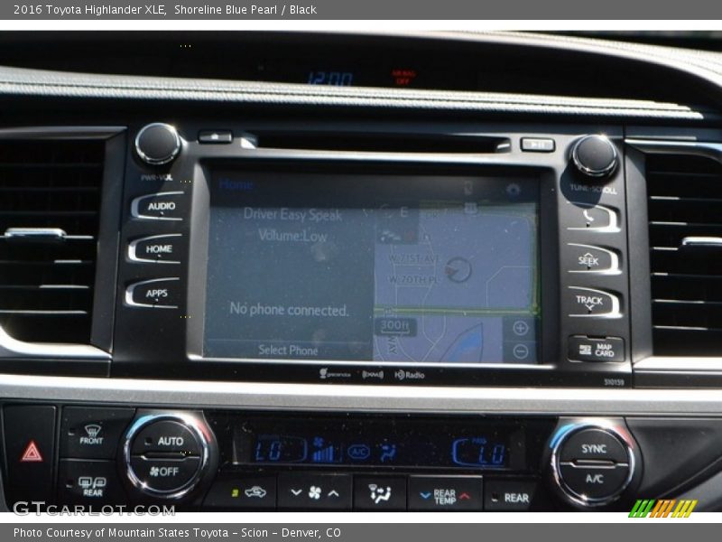 Shoreline Blue Pearl / Black 2016 Toyota Highlander XLE