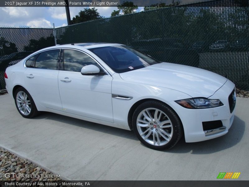 Polaris White / Light Oyster 2017 Jaguar XF 35t Prestige AWD