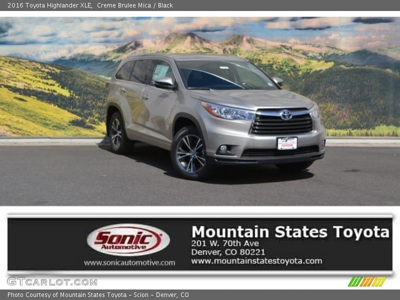 Creme Brulee Mica / Black 2016 Toyota Highlander XLE