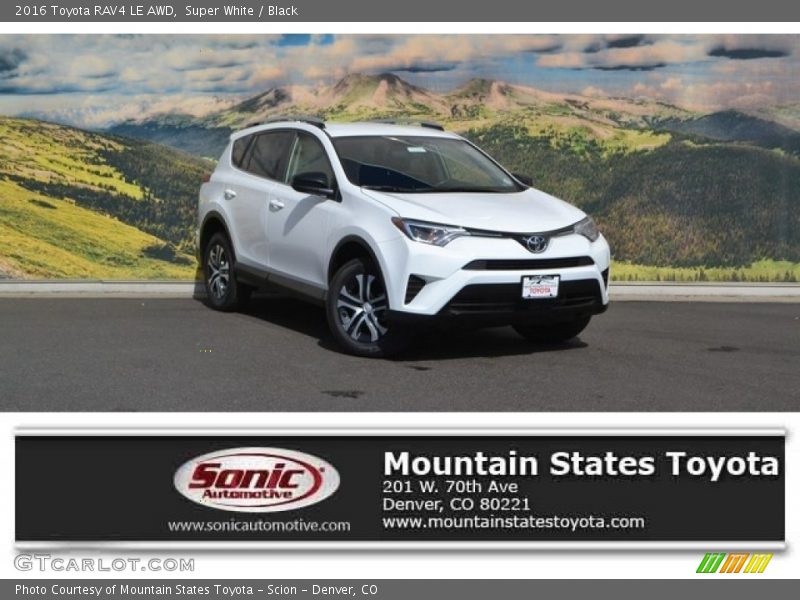 Super White / Black 2016 Toyota RAV4 LE AWD