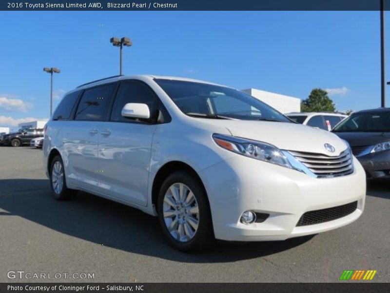 Blizzard Pearl / Chestnut 2016 Toyota Sienna Limited AWD