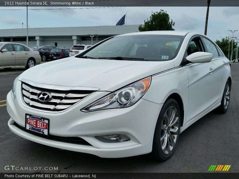 Shimmering White / Black 2012 Hyundai Sonata SE