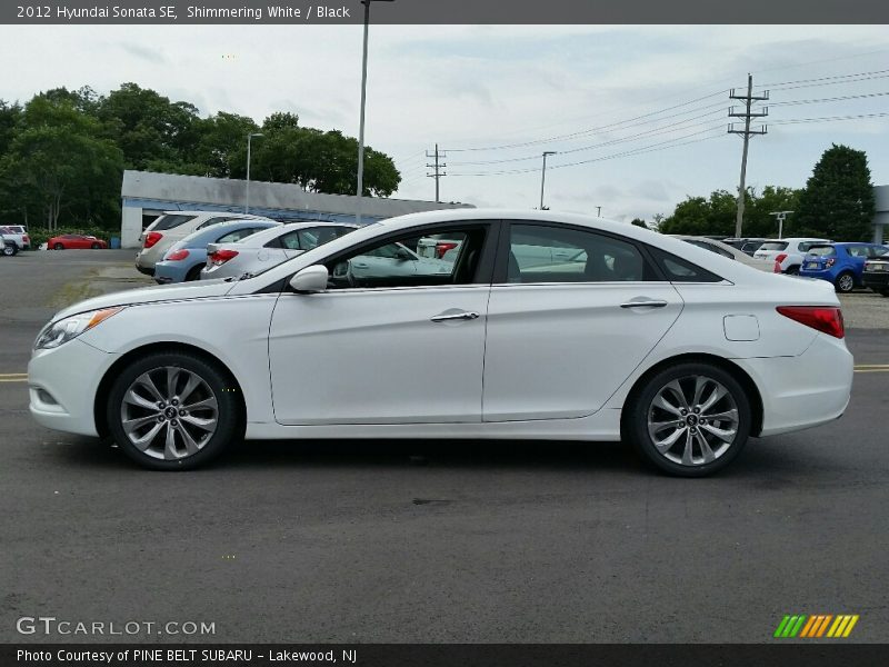 Shimmering White / Black 2012 Hyundai Sonata SE