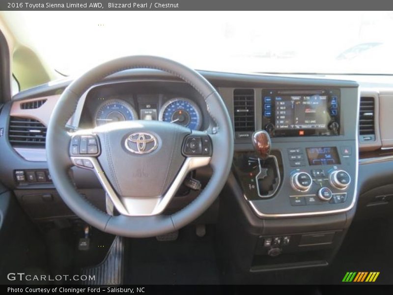 Blizzard Pearl / Chestnut 2016 Toyota Sienna Limited AWD