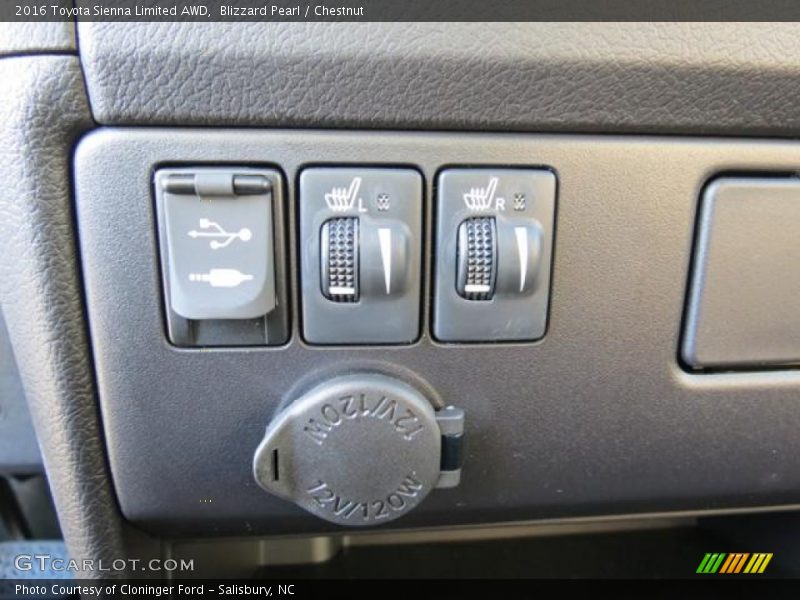 Blizzard Pearl / Chestnut 2016 Toyota Sienna Limited AWD