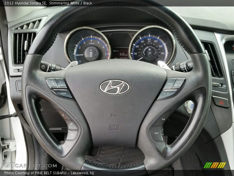 Shimmering White / Black 2012 Hyundai Sonata SE