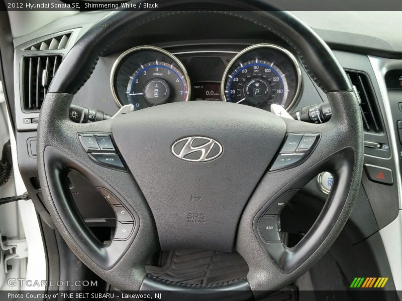 Shimmering White / Black 2012 Hyundai Sonata SE