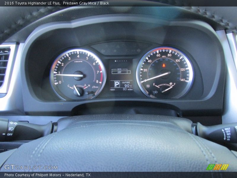 Predawn Gray Mica / Black 2016 Toyota Highlander LE Plus