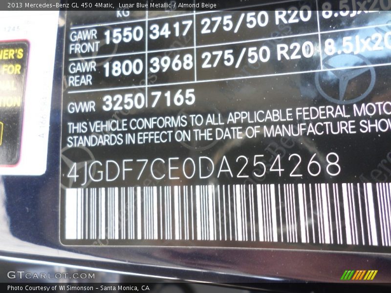 Lunar Blue Metallic / Almond Beige 2013 Mercedes-Benz GL 450 4Matic