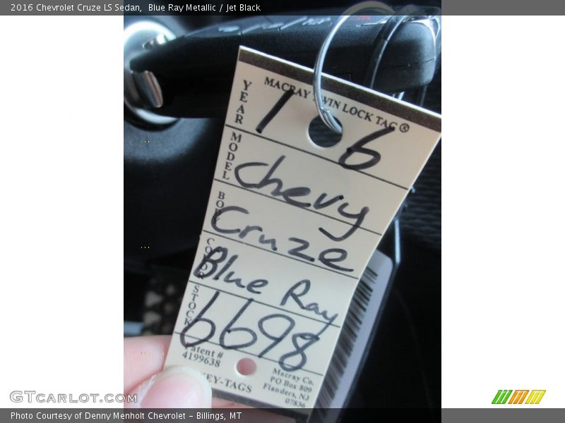 Blue Ray Metallic / Jet Black 2016 Chevrolet Cruze LS Sedan