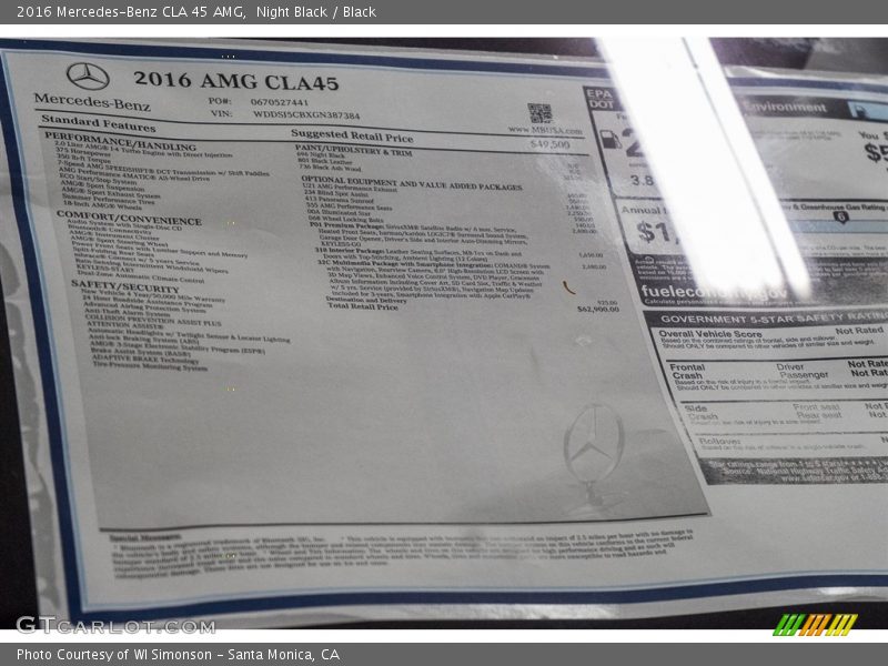 Night Black / Black 2016 Mercedes-Benz CLA 45 AMG