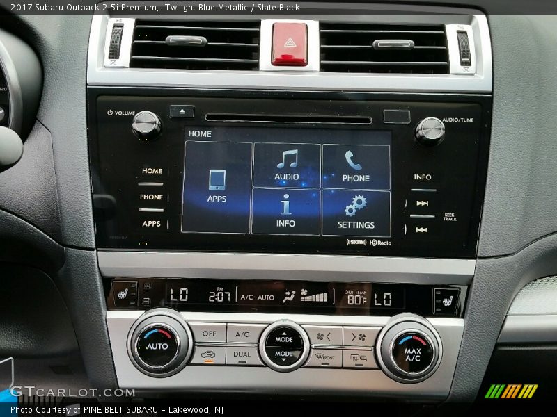 Controls of 2017 Outback 2.5i Premium