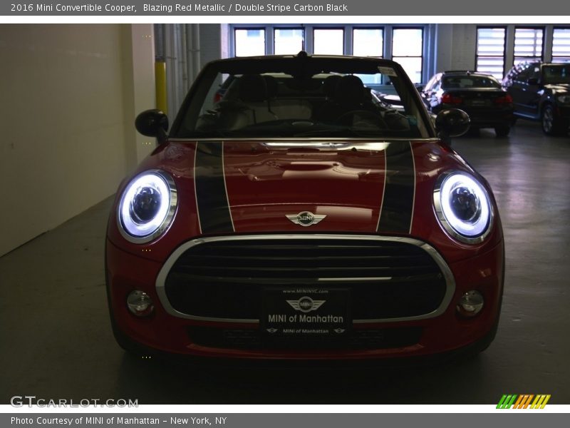 Blazing Red Metallic / Double Stripe Carbon Black 2016 Mini Convertible Cooper
