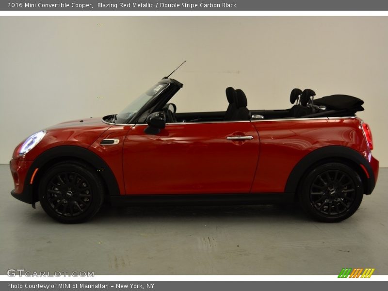 Blazing Red Metallic / Double Stripe Carbon Black 2016 Mini Convertible Cooper