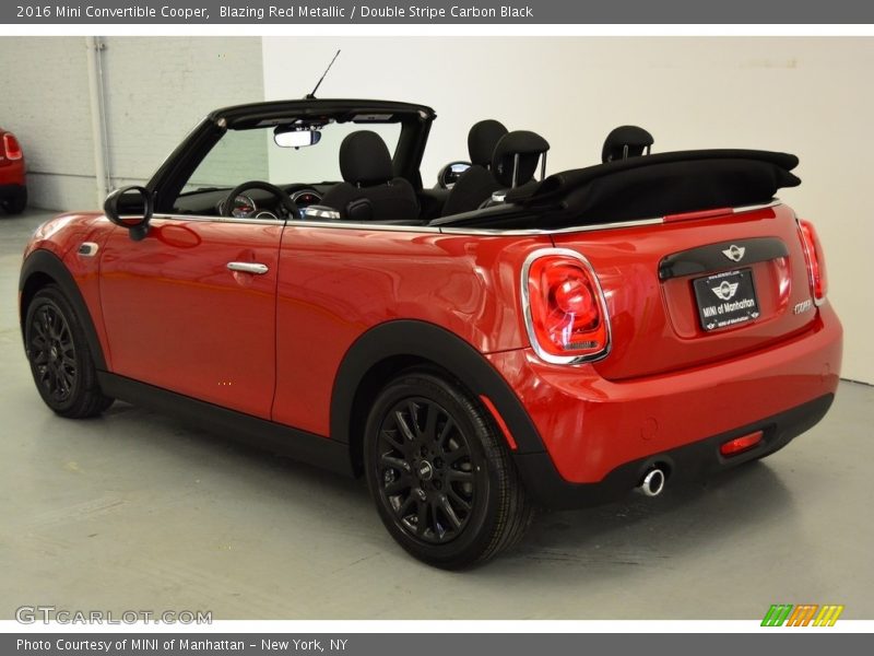 Blazing Red Metallic / Double Stripe Carbon Black 2016 Mini Convertible Cooper