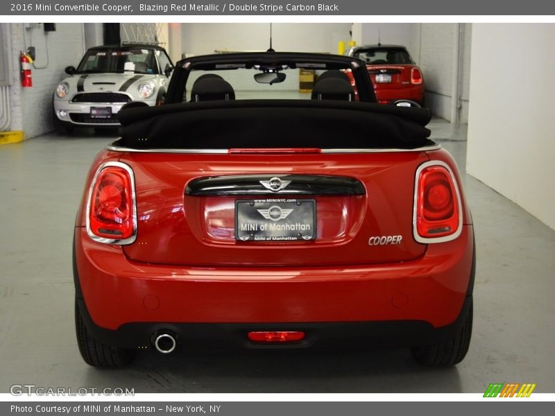 Blazing Red Metallic / Double Stripe Carbon Black 2016 Mini Convertible Cooper