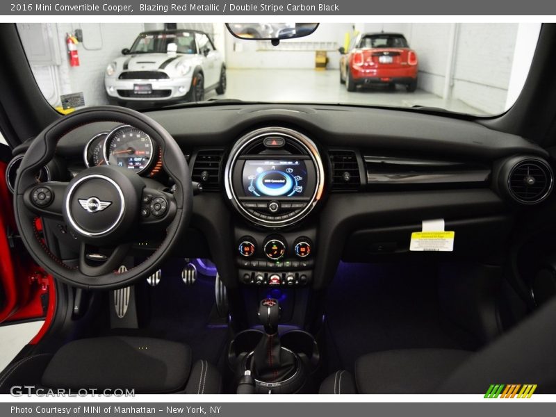 Blazing Red Metallic / Double Stripe Carbon Black 2016 Mini Convertible Cooper