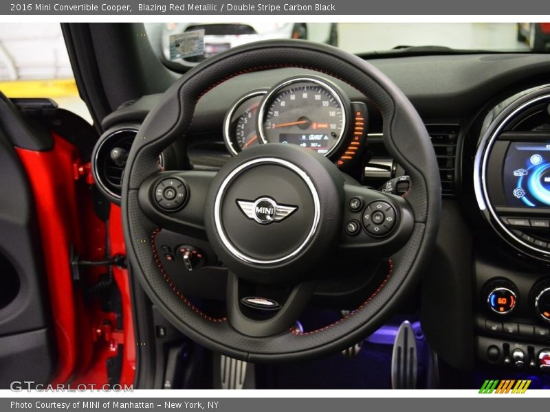 Blazing Red Metallic / Double Stripe Carbon Black 2016 Mini Convertible Cooper