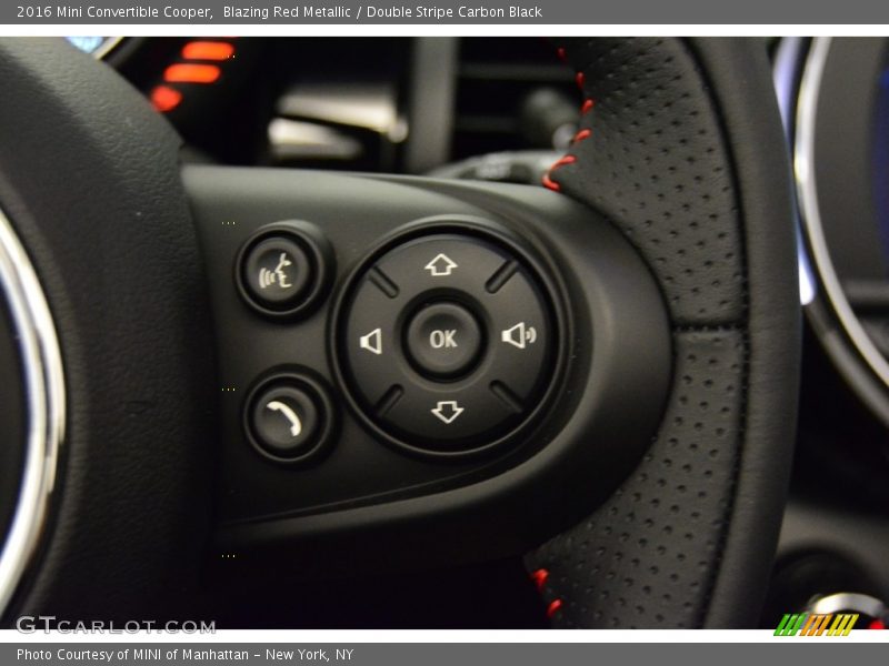 Blazing Red Metallic / Double Stripe Carbon Black 2016 Mini Convertible Cooper