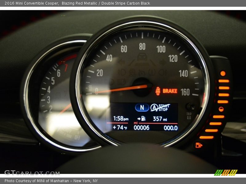 Blazing Red Metallic / Double Stripe Carbon Black 2016 Mini Convertible Cooper