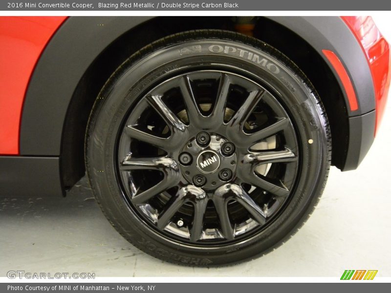 Blazing Red Metallic / Double Stripe Carbon Black 2016 Mini Convertible Cooper