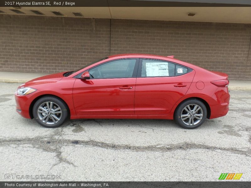 Red / Beige 2017 Hyundai Elantra SE