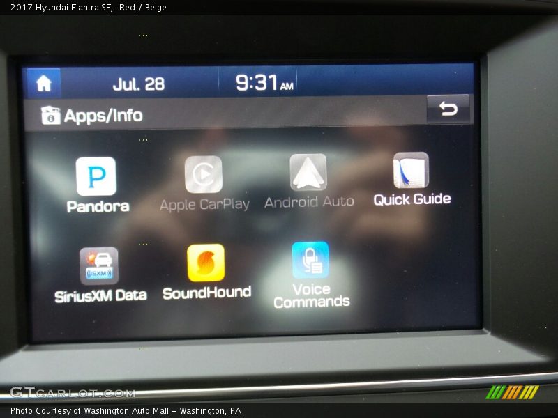 Red / Beige 2017 Hyundai Elantra SE