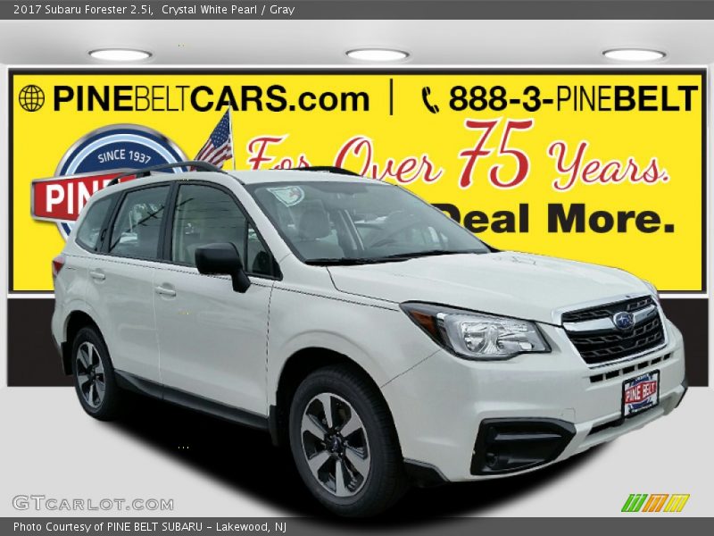 Crystal White Pearl / Gray 2017 Subaru Forester 2.5i