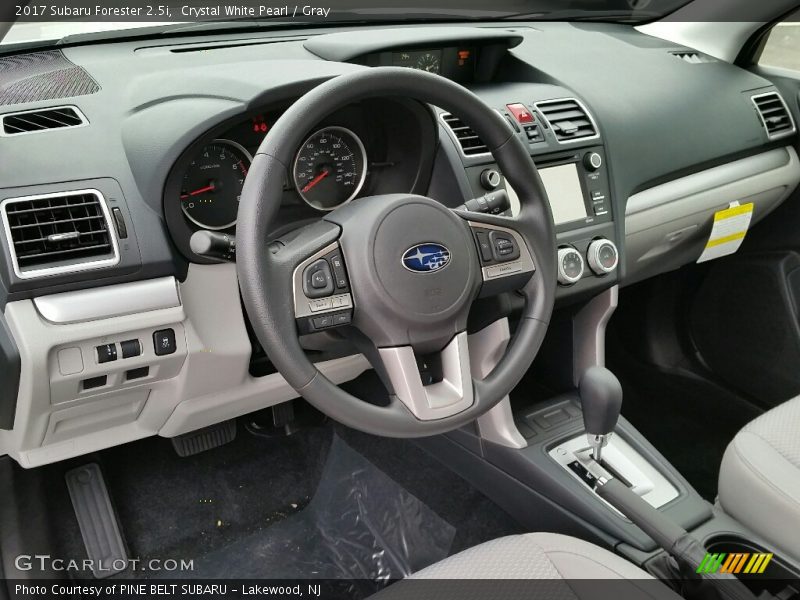 Crystal White Pearl / Gray 2017 Subaru Forester 2.5i