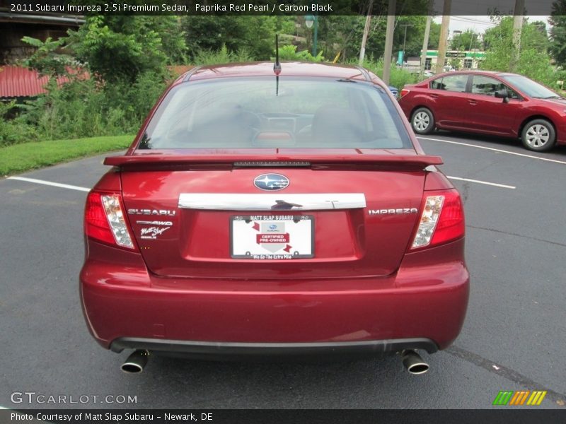 Paprika Red Pearl / Carbon Black 2011 Subaru Impreza 2.5i Premium Sedan