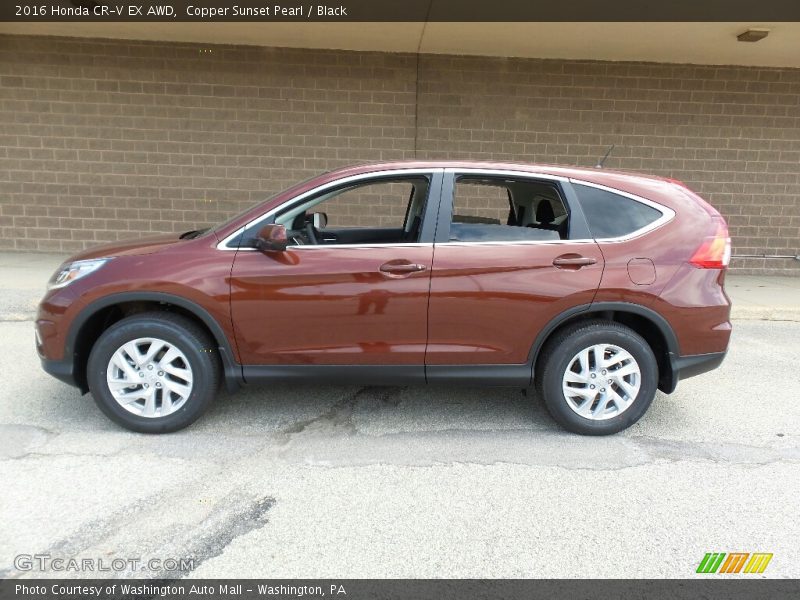 Copper Sunset Pearl / Black 2016 Honda CR-V EX AWD