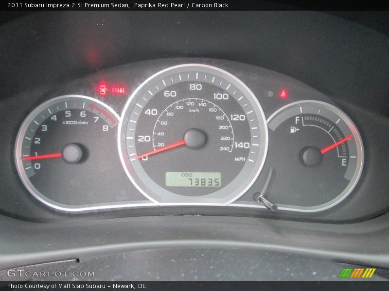 Paprika Red Pearl / Carbon Black 2011 Subaru Impreza 2.5i Premium Sedan