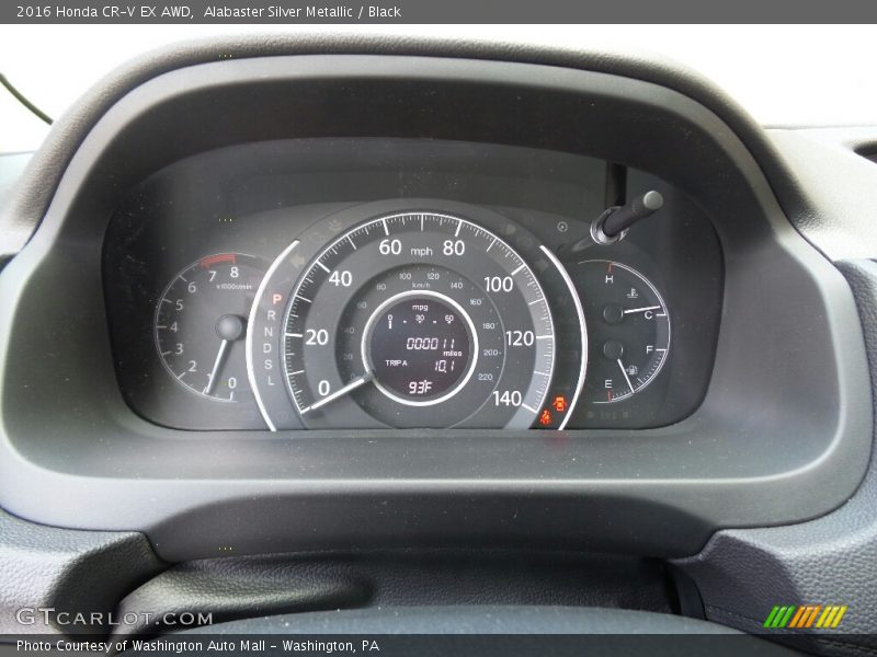 Alabaster Silver Metallic / Black 2016 Honda CR-V EX AWD