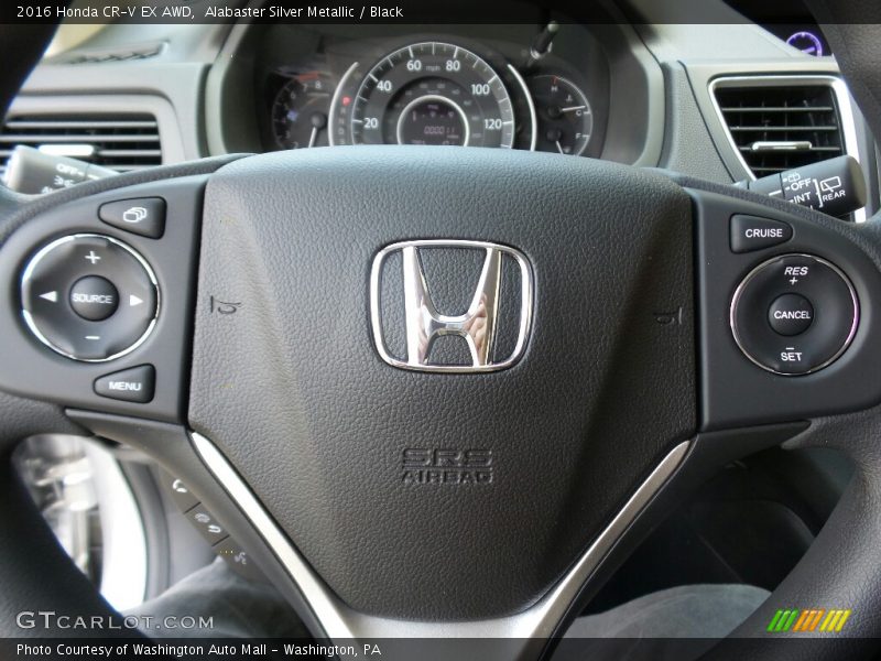 Alabaster Silver Metallic / Black 2016 Honda CR-V EX AWD