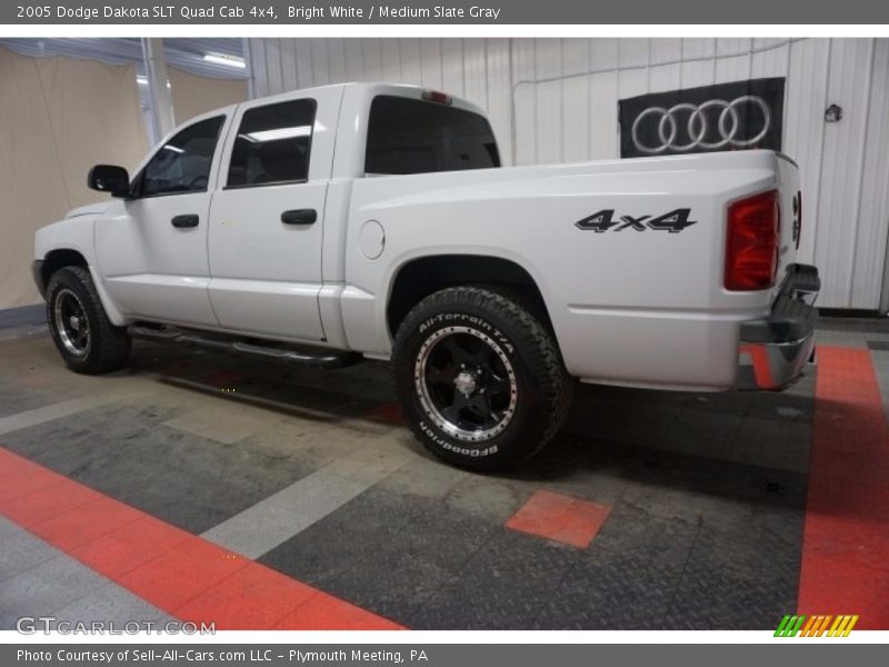 Bright White / Medium Slate Gray 2005 Dodge Dakota SLT Quad Cab 4x4