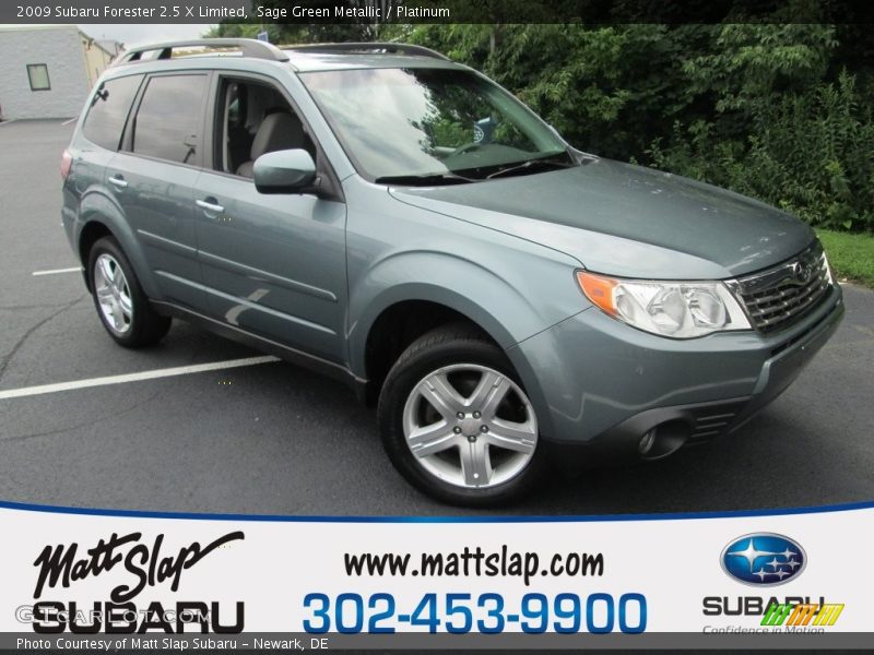 Sage Green Metallic / Platinum 2009 Subaru Forester 2.5 X Limited