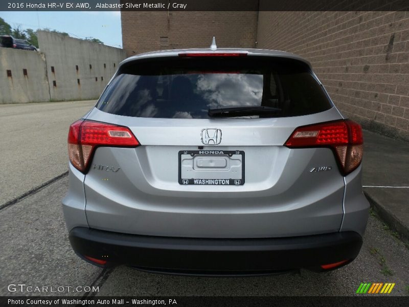 Alabaster Silver Metallic / Gray 2016 Honda HR-V EX AWD