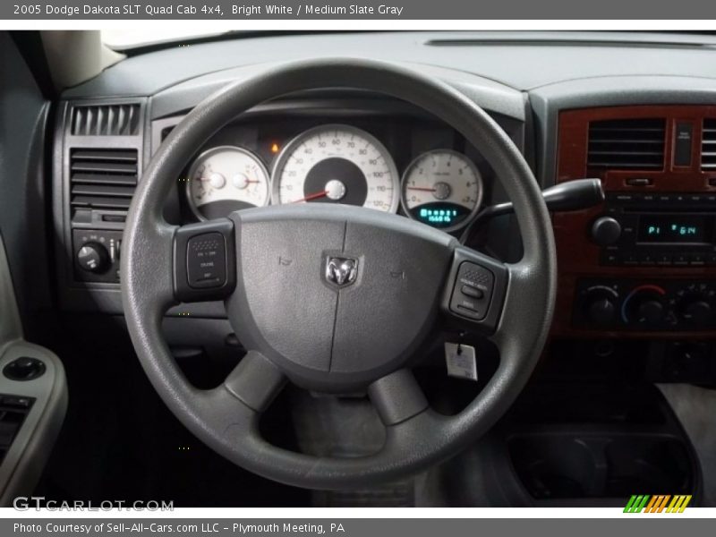 Bright White / Medium Slate Gray 2005 Dodge Dakota SLT Quad Cab 4x4