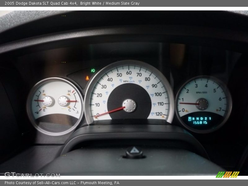 Bright White / Medium Slate Gray 2005 Dodge Dakota SLT Quad Cab 4x4