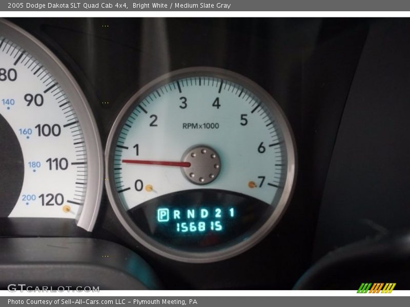 Bright White / Medium Slate Gray 2005 Dodge Dakota SLT Quad Cab 4x4