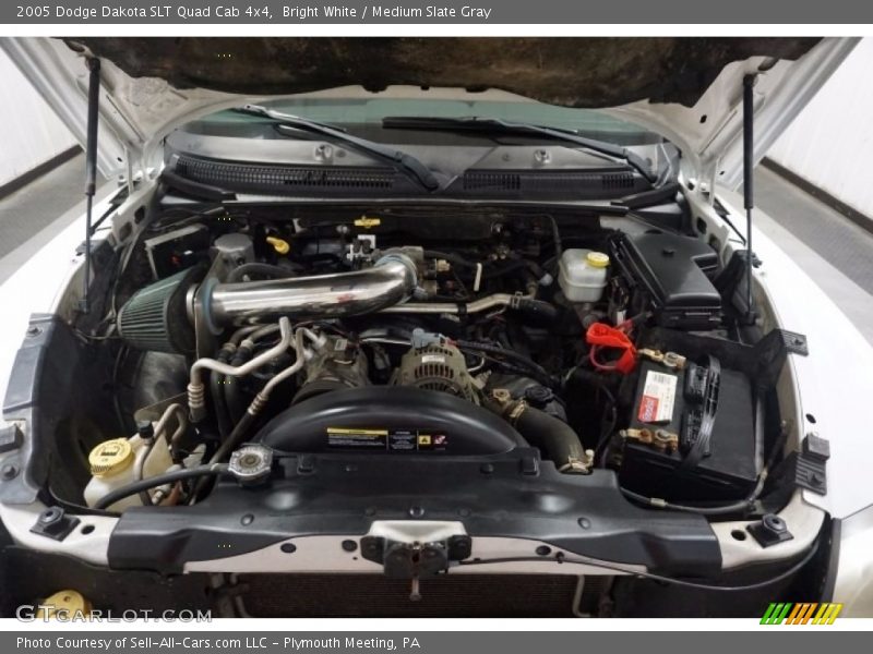 Bright White / Medium Slate Gray 2005 Dodge Dakota SLT Quad Cab 4x4